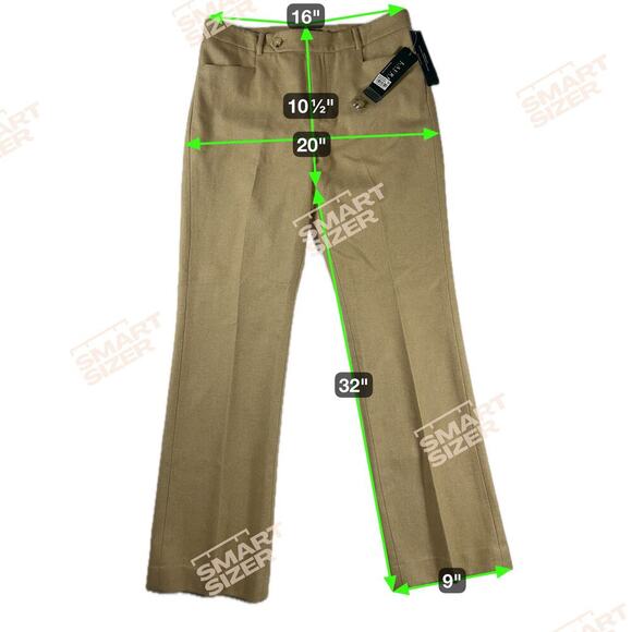Lauren by Ralph Lauren Adelle Virgin Wool Tan Herringbone Dress Pants Size 8 - Picture 2 of 12